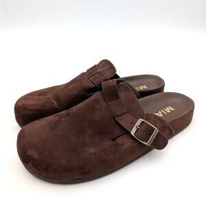 Mia Gipsy Buckle Slip-On Clogs Round Toe Women's Chocolate Size US9.5M EU40